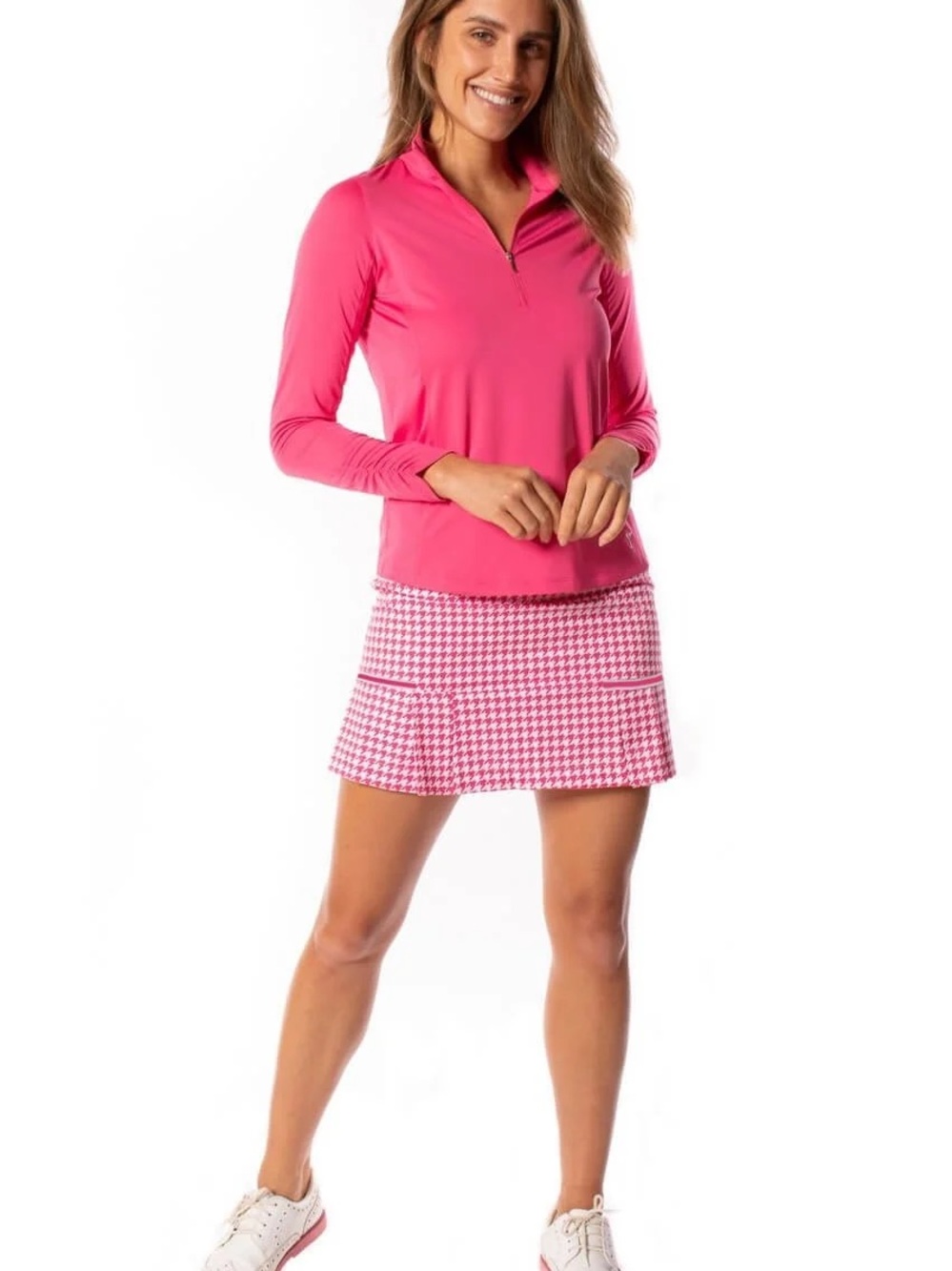 Golftini ... Women's Pink Houndstooth Golf Skort - Pink